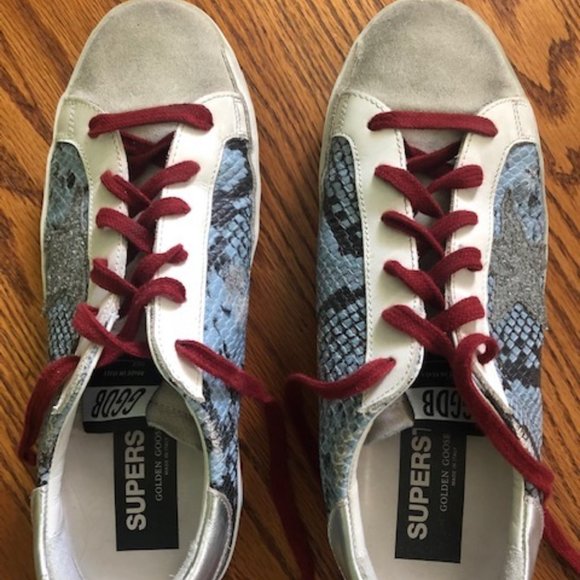Golden Goose Shoes - Golden Goose - Size 39 Sneakers - Ice Blue, Gray and Black Snake Skin
